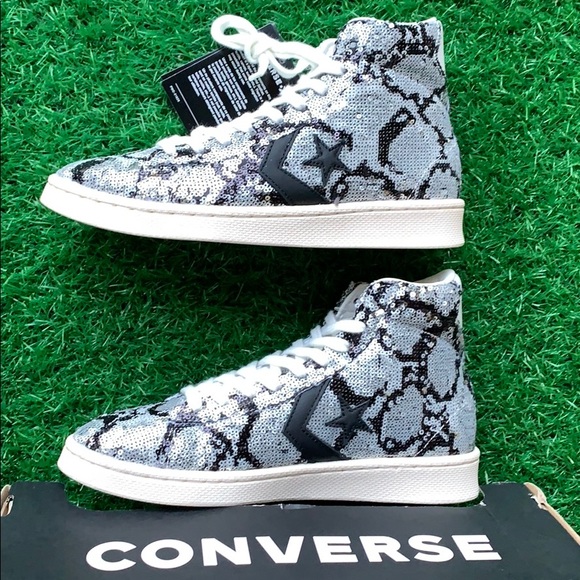 Converse PRO Leather mid silver/vintage wht/blk WM - Picture 12 of 16